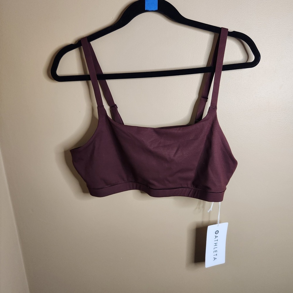 Athleta Vitaform Scoop Bralette XL D-DD Burgundy 588555 NWT